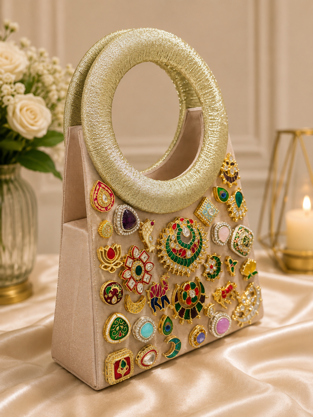 Heritage Jewel Circle Handle Bag