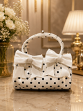 Polka dot glossy round bag