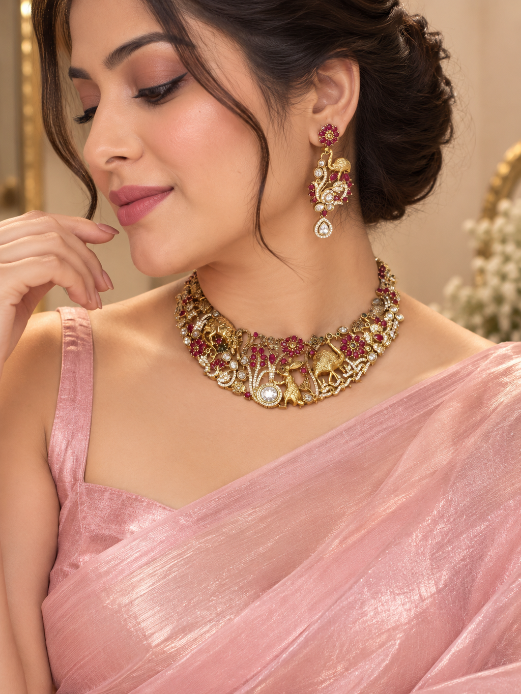 Royal Ruby Heritage Necklace Set