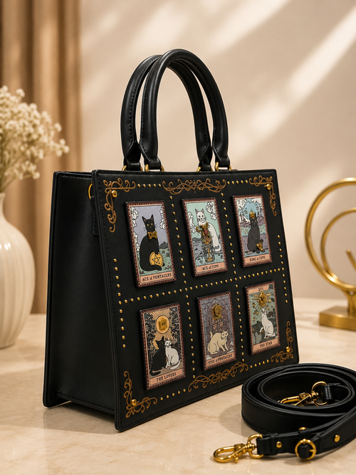Black Mystic Tarot Tote Bag