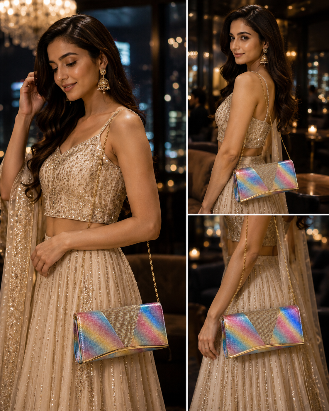 Rainbow Prism Crystal Clutch
