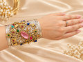Royal Heritage Multicolour Gemstone hand Cuff