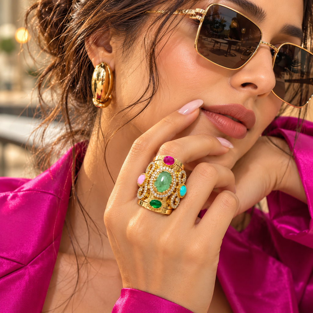 Royal Aura Statement Party Ring
