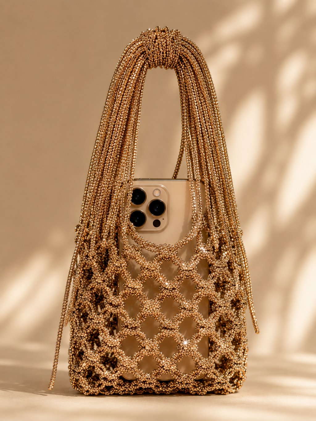 Golden luxury mobile bag