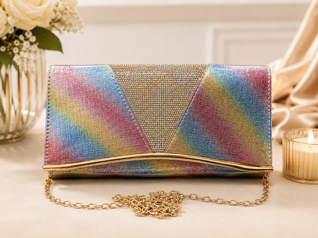 Rainbow Prism Crystal Clutch