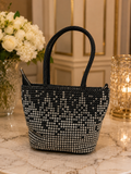 Crystal black silver party bag