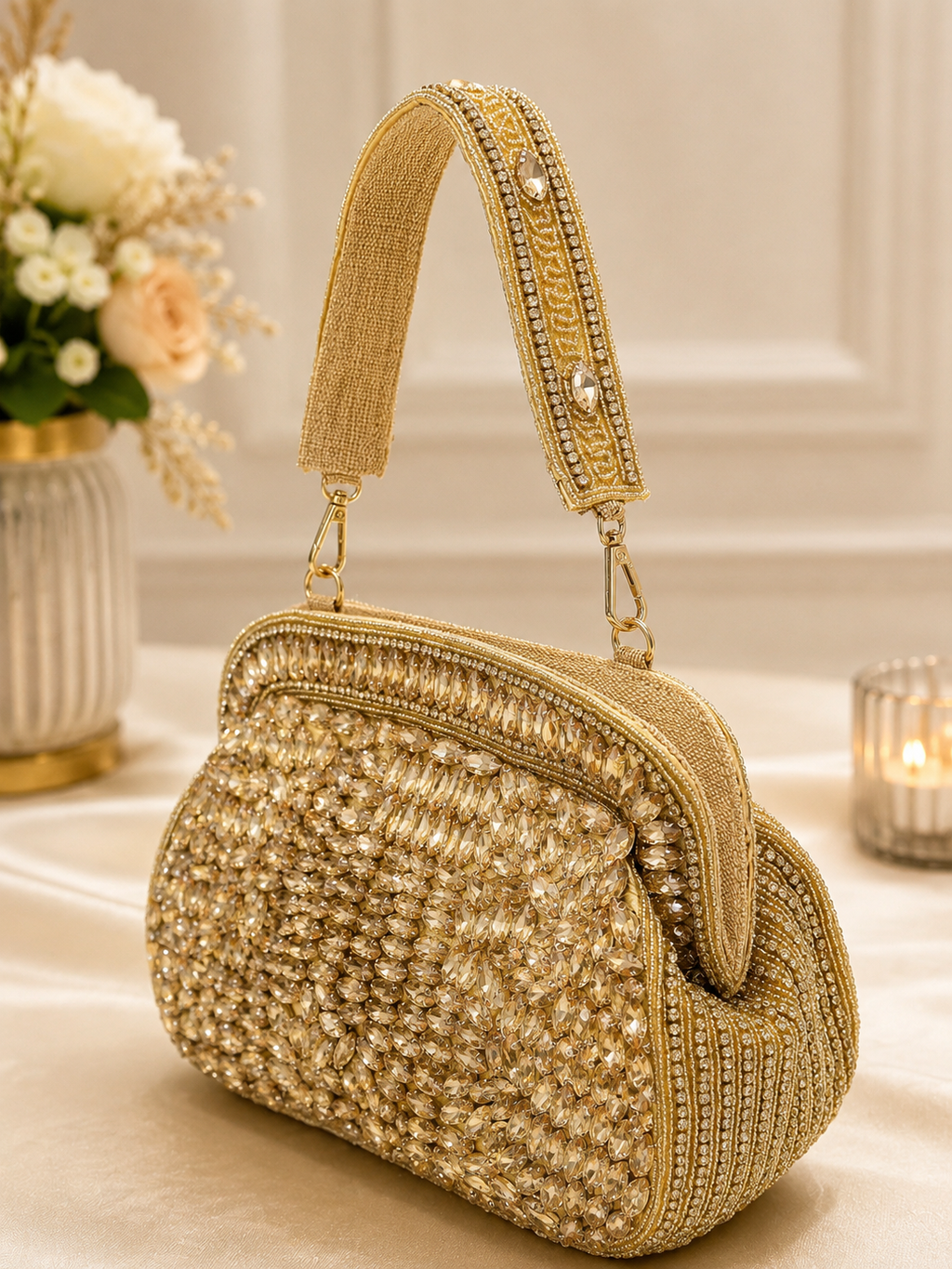 Crystal Gold Party Handbag