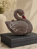 Swan embellished clutch