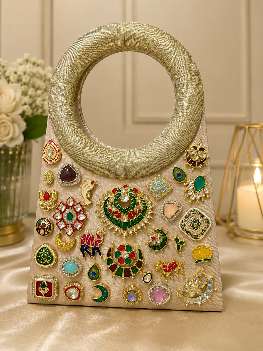 Heritage Jewel Circle Handle Bag
