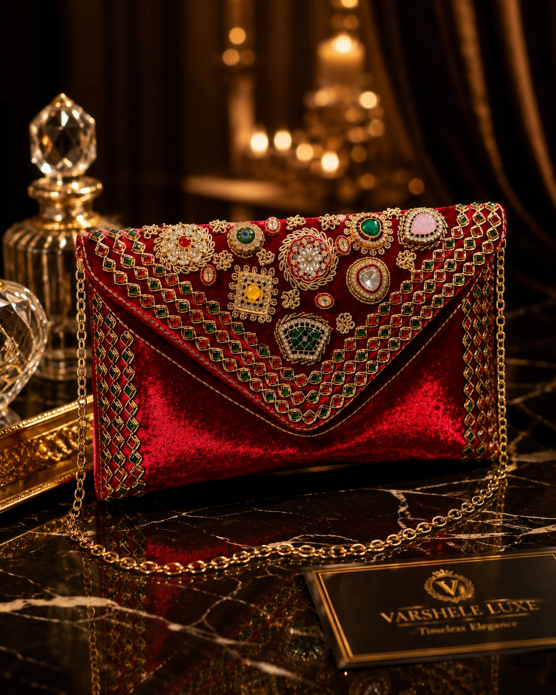 Royal Ruby Velvet Clutch