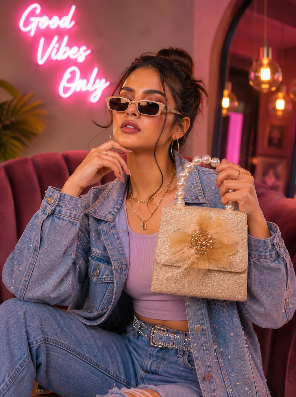 Ivory Bloom Pearl Handbag