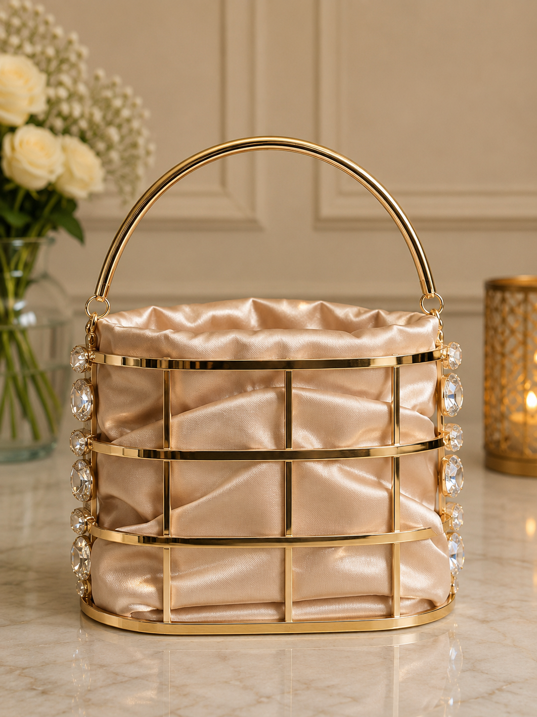 Ivory Celeste Crystal Bucket Ba