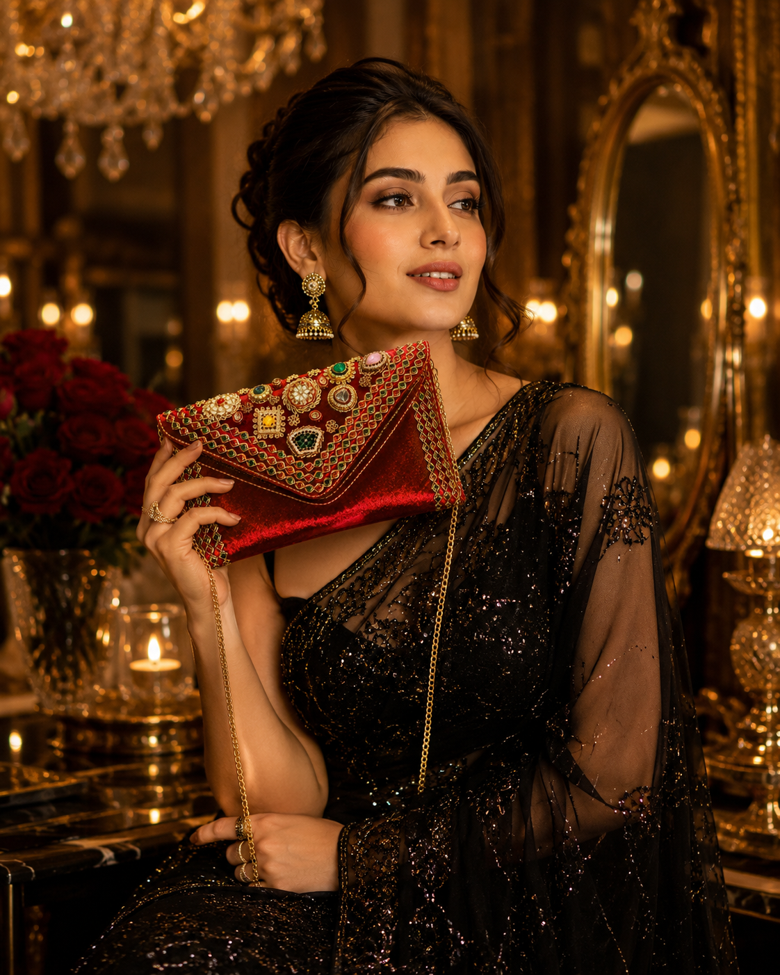 Royal Ruby Velvet Clutch