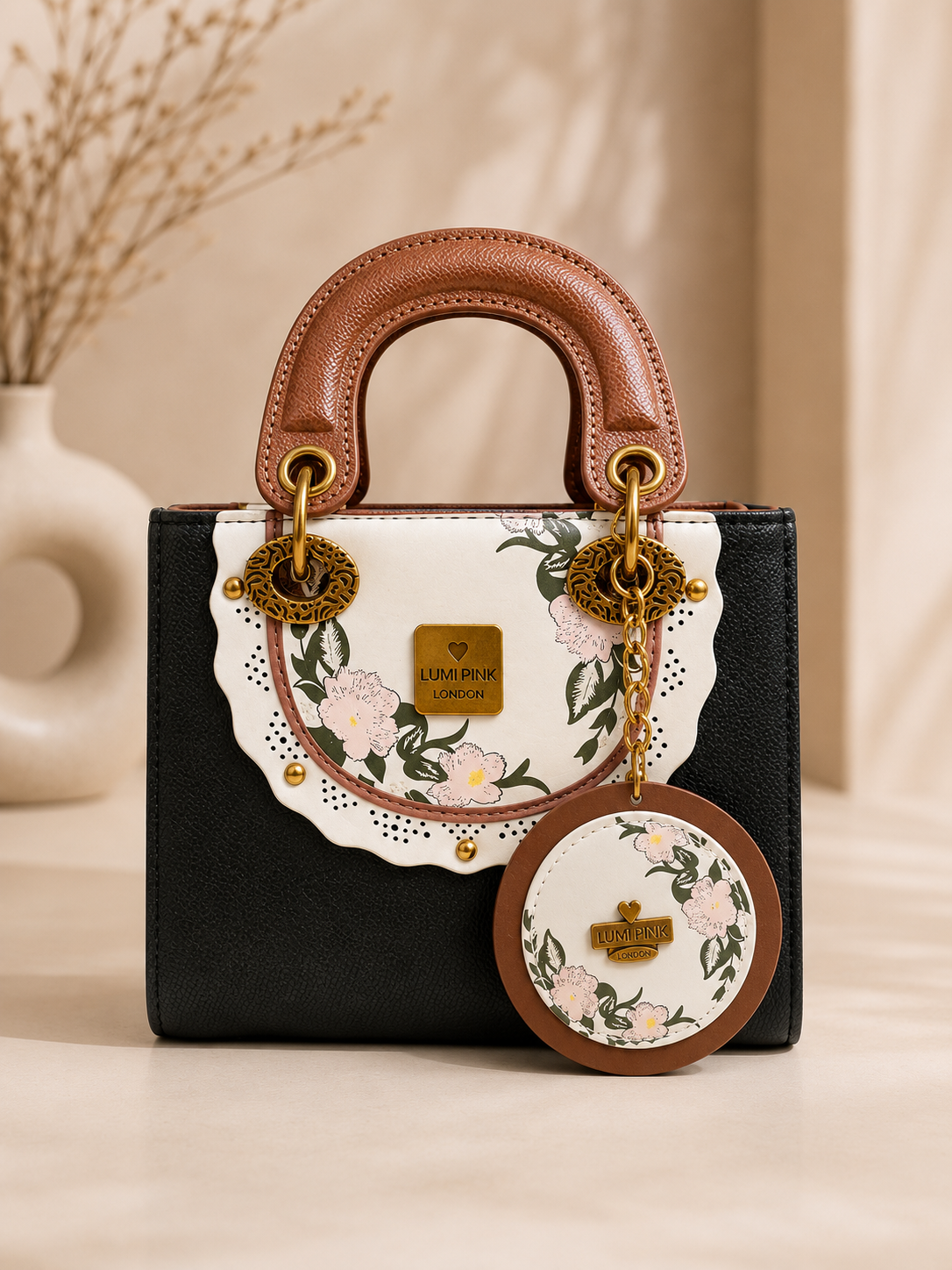 Lumi pink london black bag