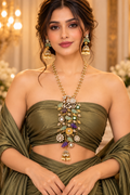 Royal Emerald & Amethyst Cascade Necklace Set