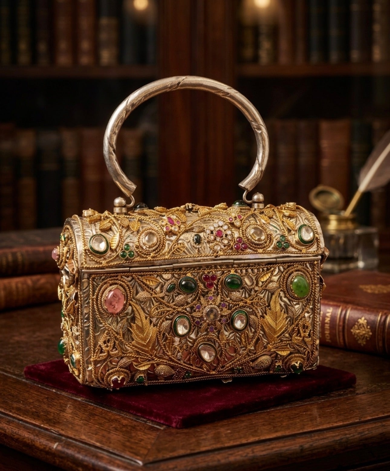 Regal Heritage multicolor jadau gems clutch