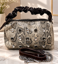 Snake Print Crystal Hand/Shoulder Bag
