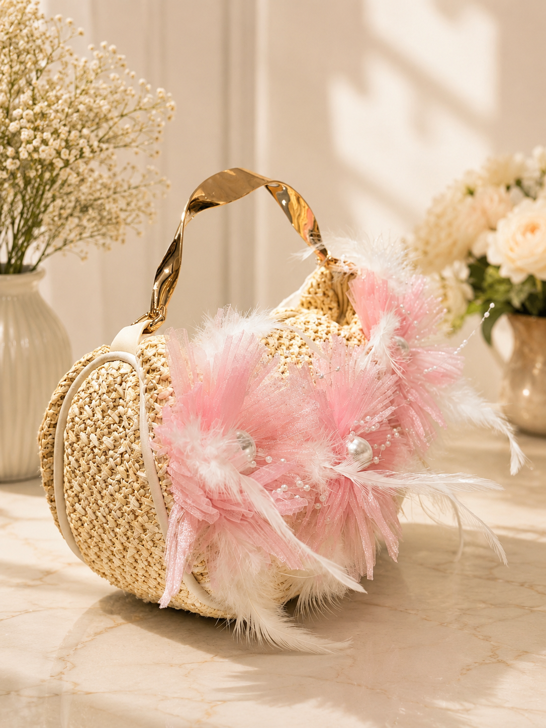 Blush Bloom Floral Handbag