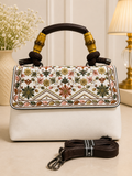 Ivory Bloom Embroidered Handbag