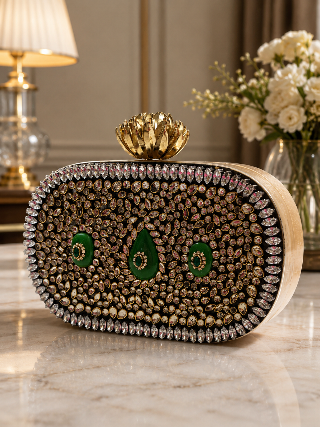Emerald Royale Crystal Clutch