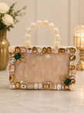 Ivory Grace Embellished Clutch