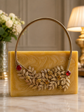 Golden Bloom Marble Clutch