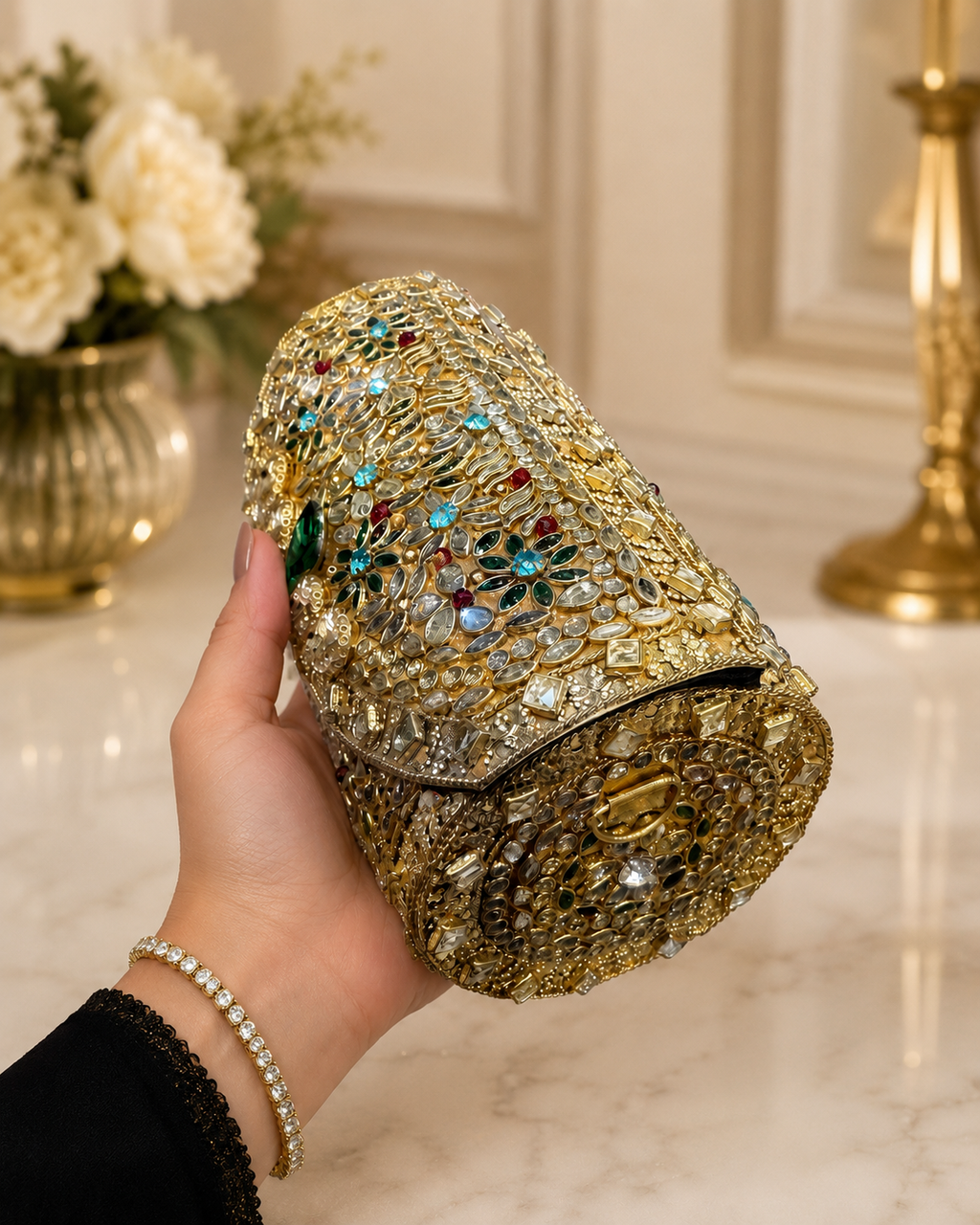 Royal Emerald Crystal Clutch