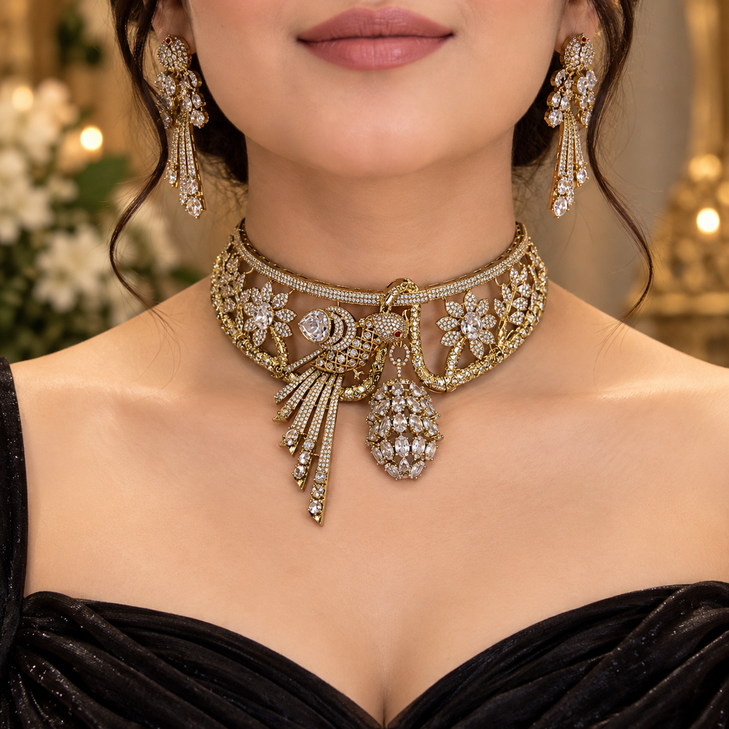 Regal Peacock Elegance Choker Set