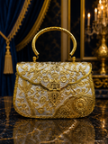 Golden silver metal clutch