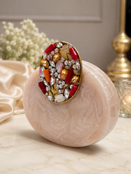 Blush Pearl Luxe resin Clutch