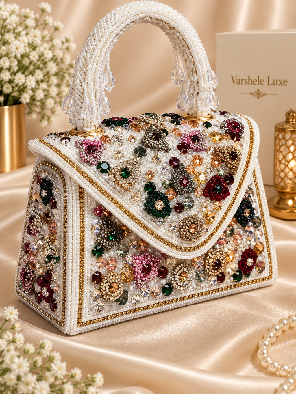 Pearl Mirage Crystal Clutch