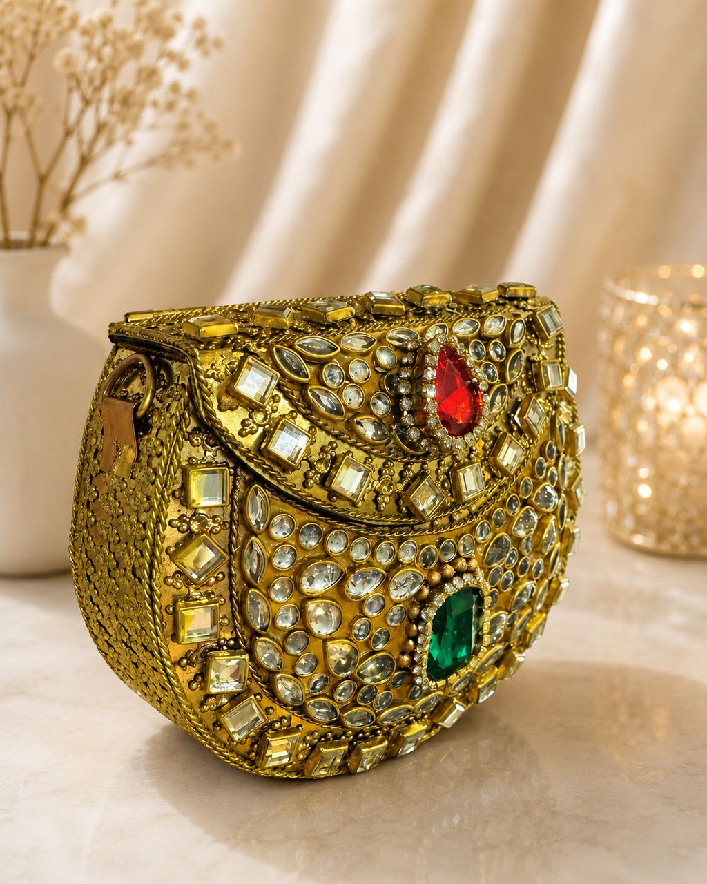 Royal Gemstone Mini metal Clutch