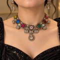 Royal Multicolor Gemstone Choker Set