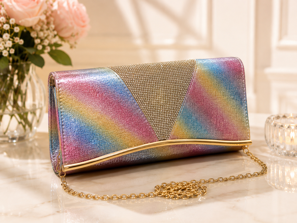 Rainbow Prism Crystal Clutch