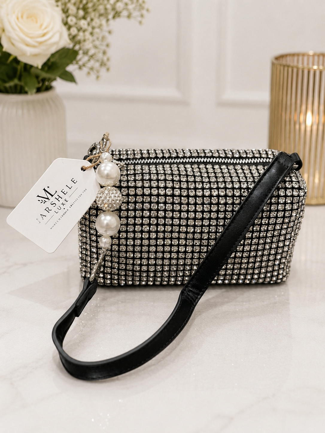 Embellished Crystal hand bag