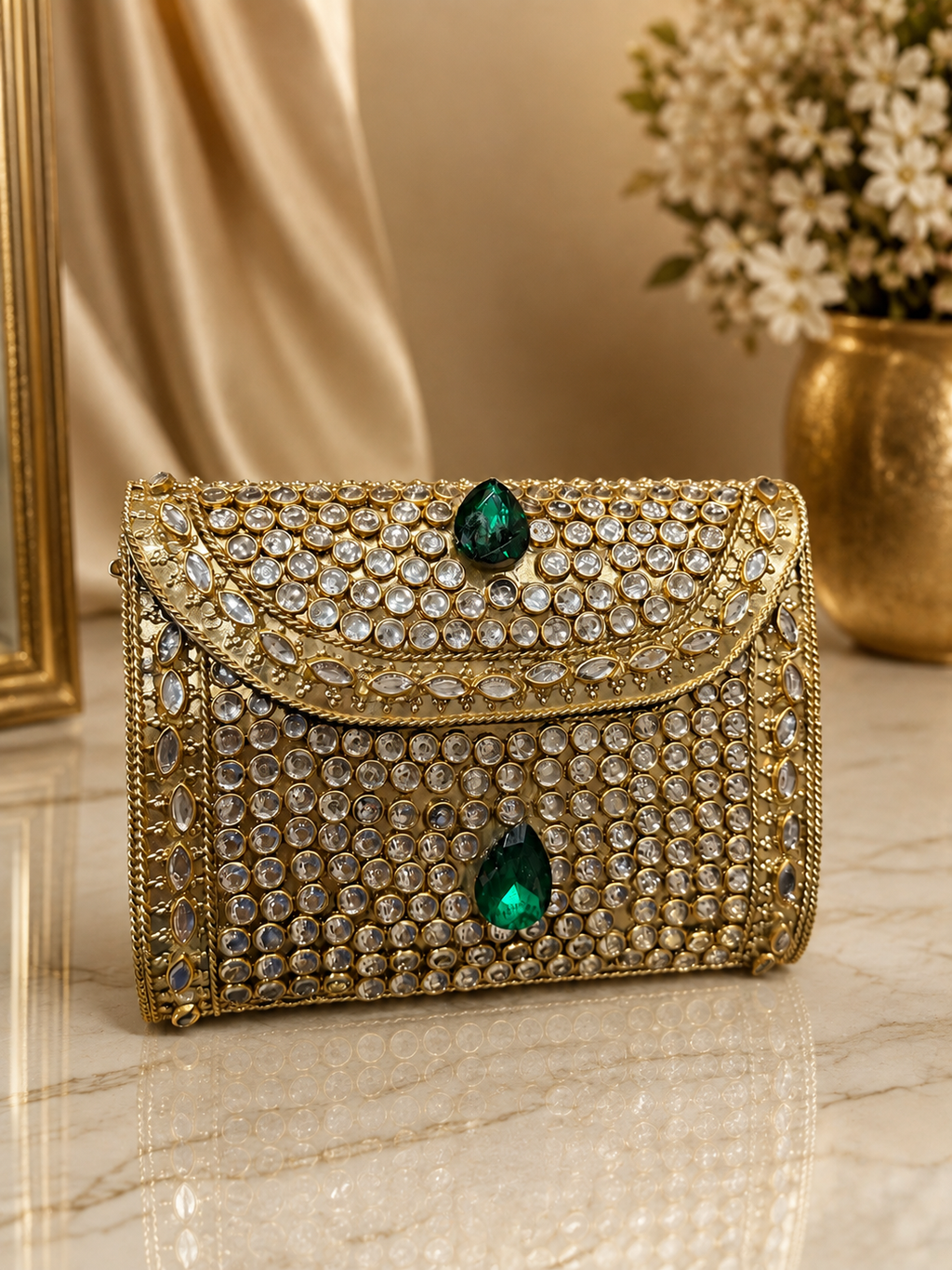 Emerald Royale Mini metal Clutch