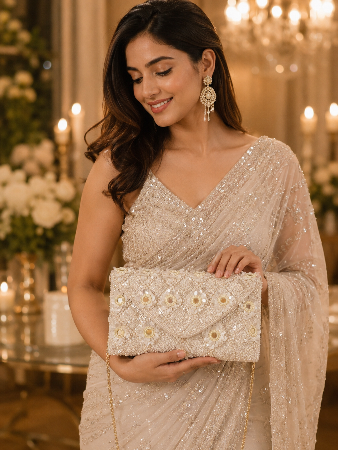 Pearl Bloom Evening Clutch