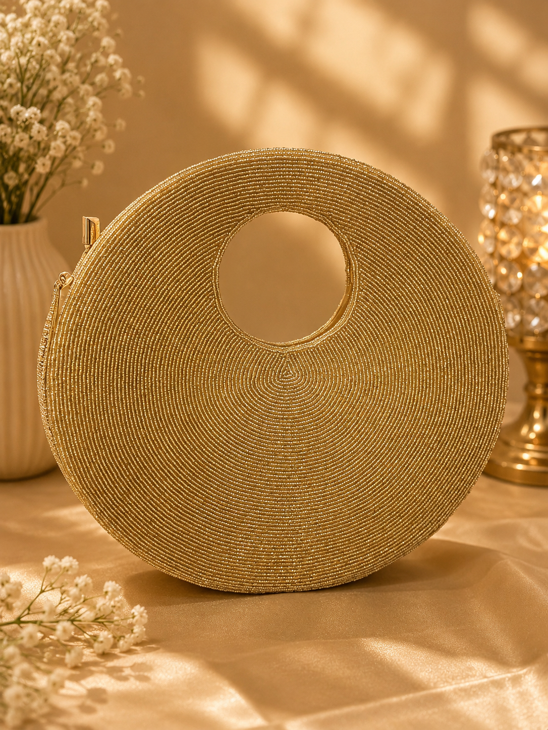 Golden Aura Circle Clutch