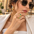 Royal Mosaic Gemstone Statement party Ring
