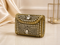 Royal Crystal Gold Mini Metal Clutch