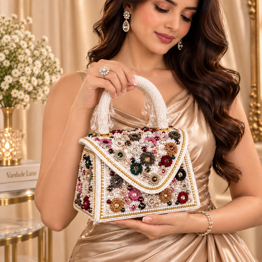 Pearl Mirage Crystal Clutch