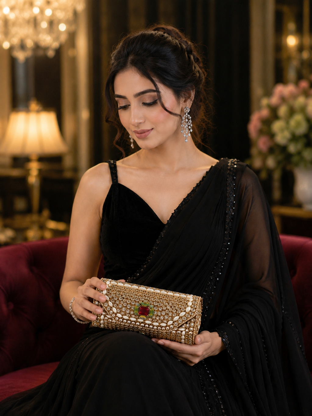 Luxury Crystal Cylindrical Clutch