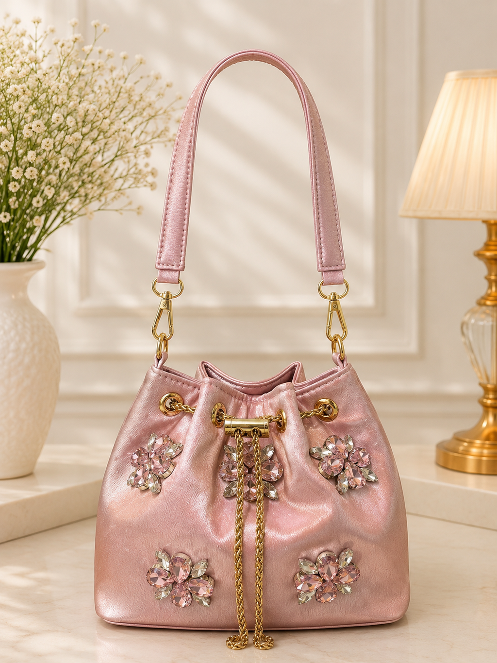 Fuchsia Blossom Bucket Bag