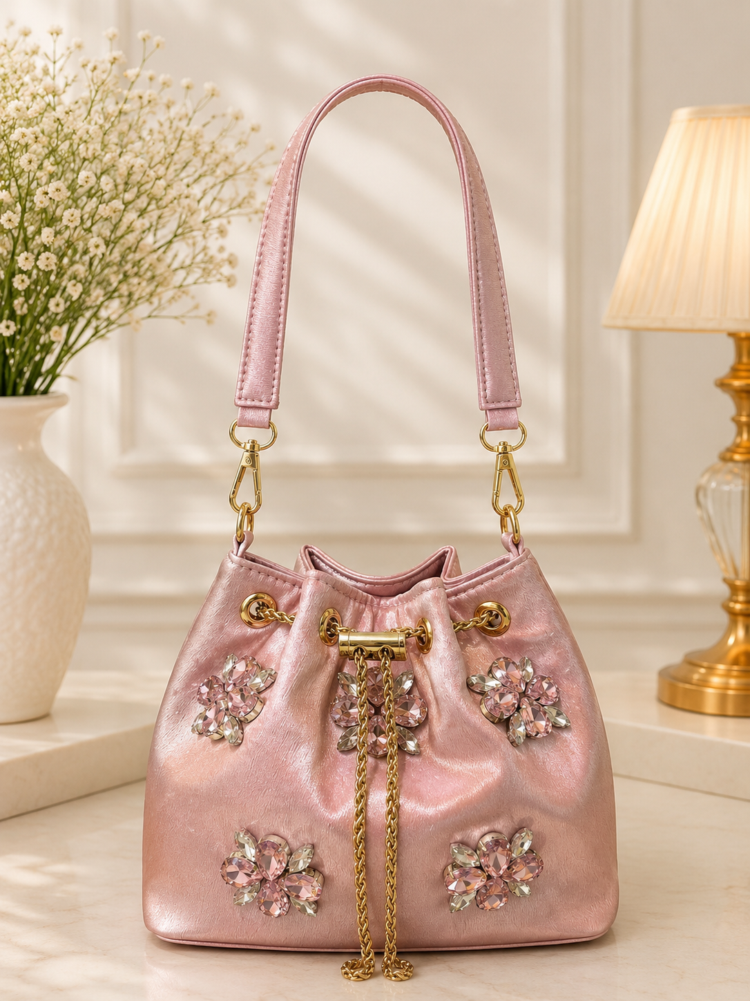 Fuchsia Blossom Bucket Bag