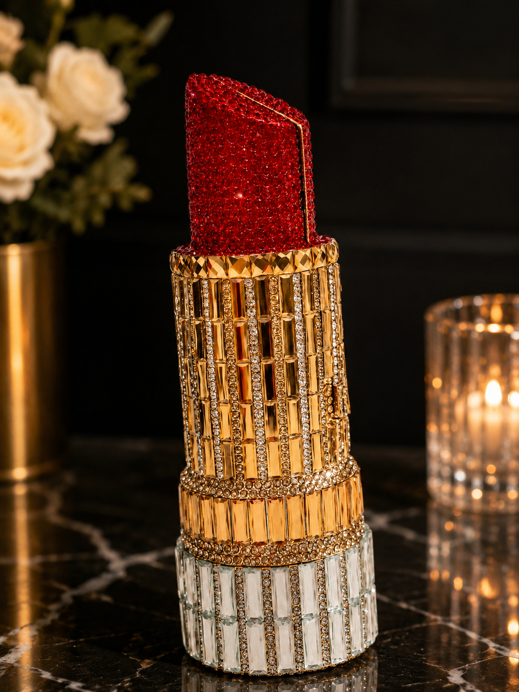Red lipstick clutch