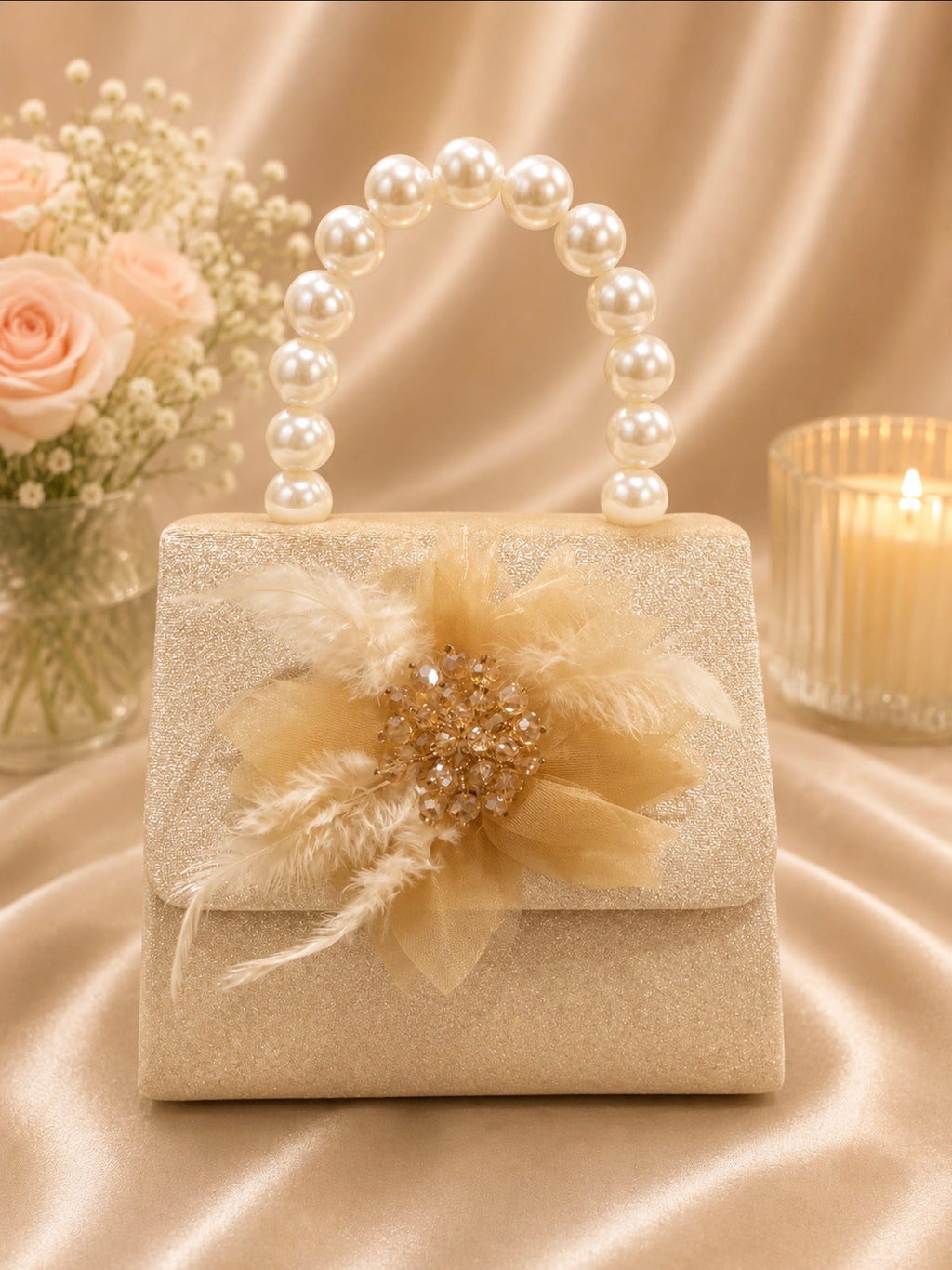 Ivory Bloom Pearl Handbag