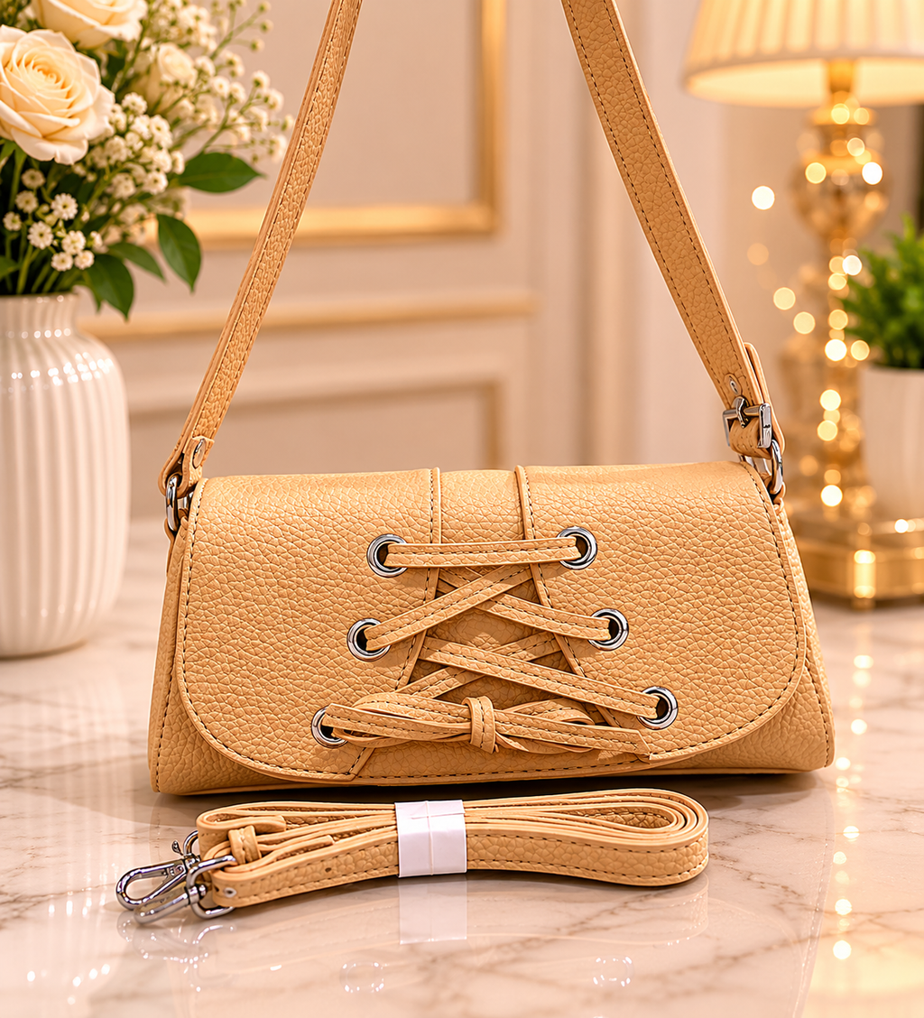 Beige hand bag