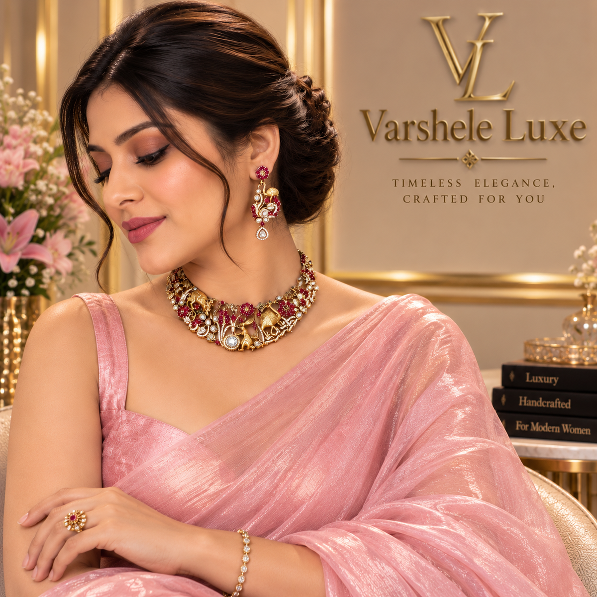 Royal Ruby Heritage Necklace Set