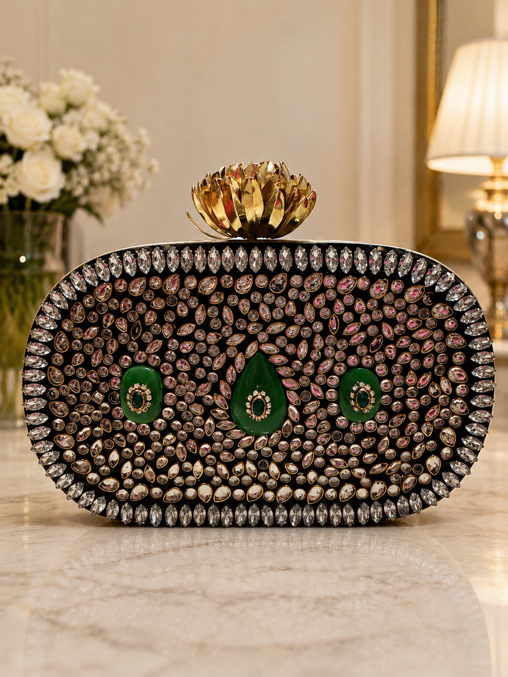 Emerald Royale Crystal Clutch
