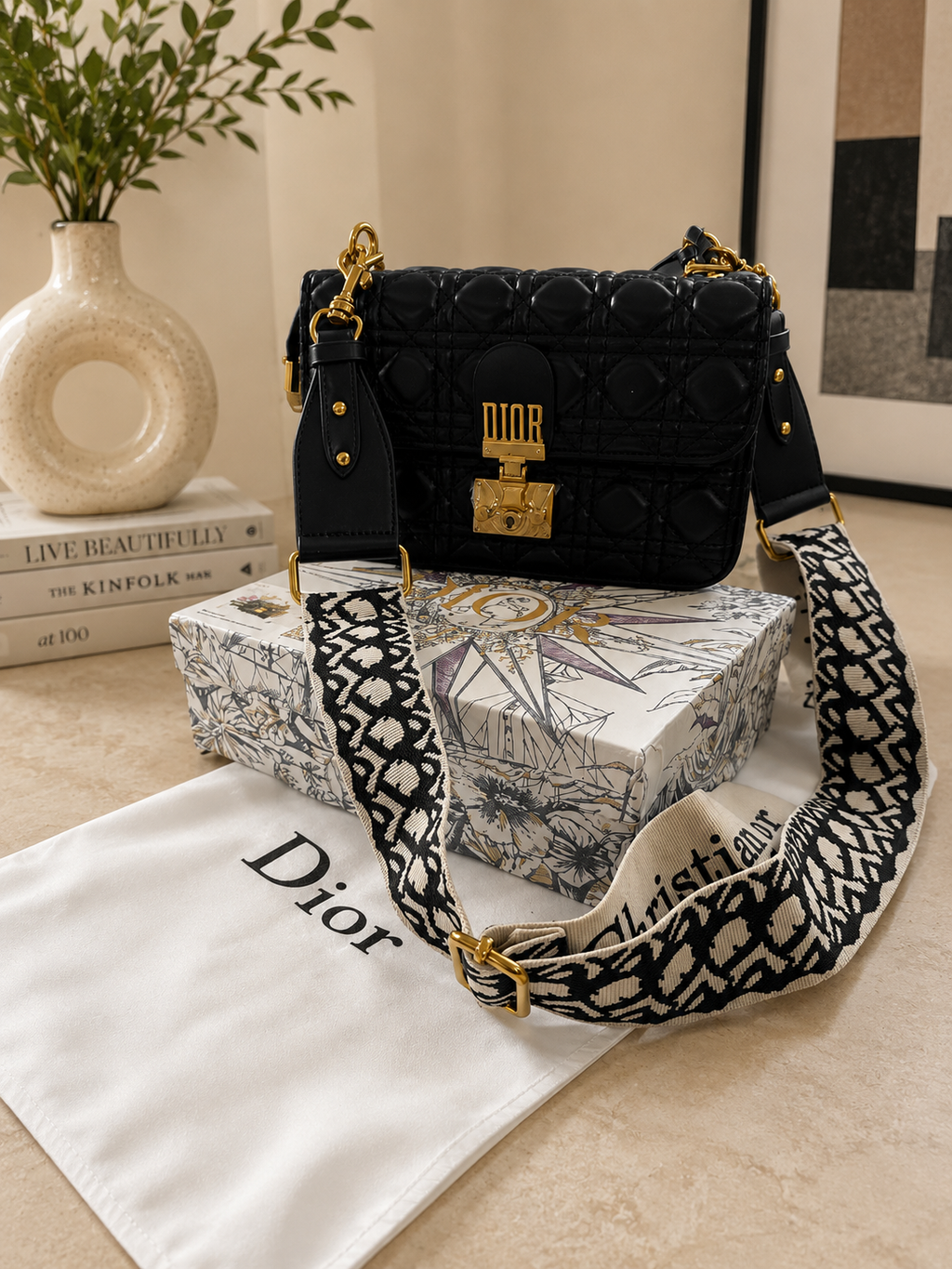 Dior black sling bag